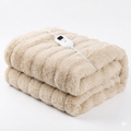 Elola Heated Blanket Double 180x130cm Plush Beige